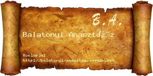 Balatonyi Anasztáz névjegykártya